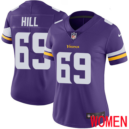 Minnesota Vikings #69 Limited Rashod Hill Purple Nike NFL Home Women Jersey Vapor Untouchable->women nfl jersey->Women Jersey